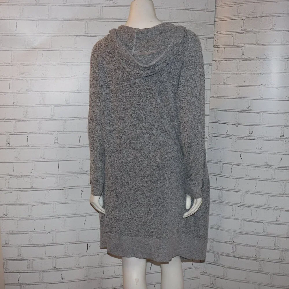 Heather Gray SO Duster Cardigan with hood and pockets Size Medium